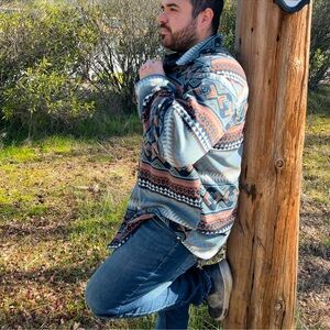 Eddie Bauer Men’s Microfleece Printed Button Front Shirt Shacket Size TXL